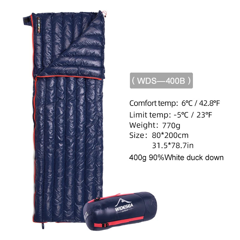 Portable Ultralight Down Sleeping Bag for Camping & Travel - Waterproof & Compressible