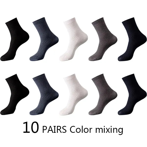 Cloud Discoveries Men's Bamboo Fiber Compression Socks - Pack of 10 - CloudDiscoveries.com