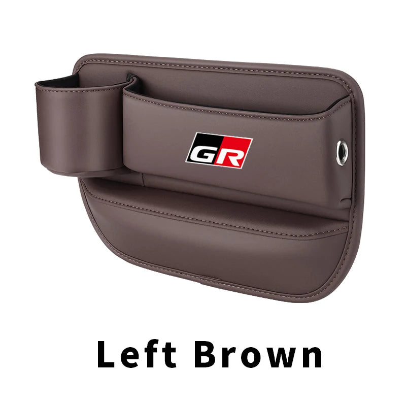 Car Seat Gap Crevice Storage Box - GR SPORT - High-quality PU leather organizer for auto interior accessories.