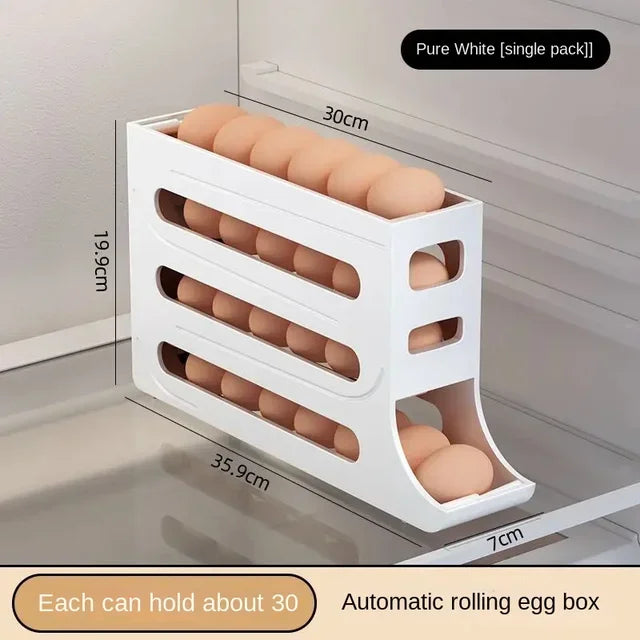 Automatic Egg Rack Holder - Refrigerator Organizer