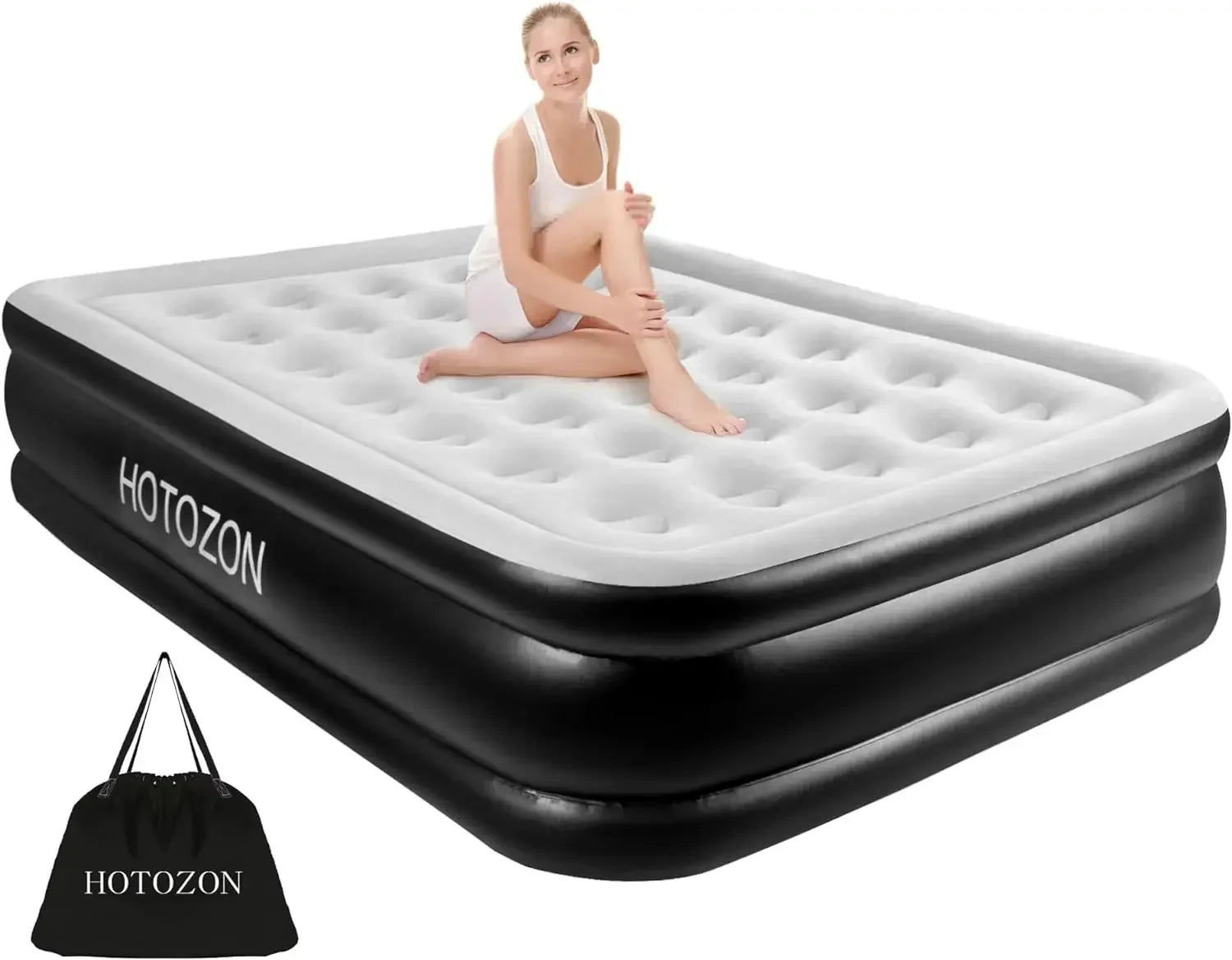 Luxury Queen Inflatable Mattress with Built-in Pump for Home Tatami
