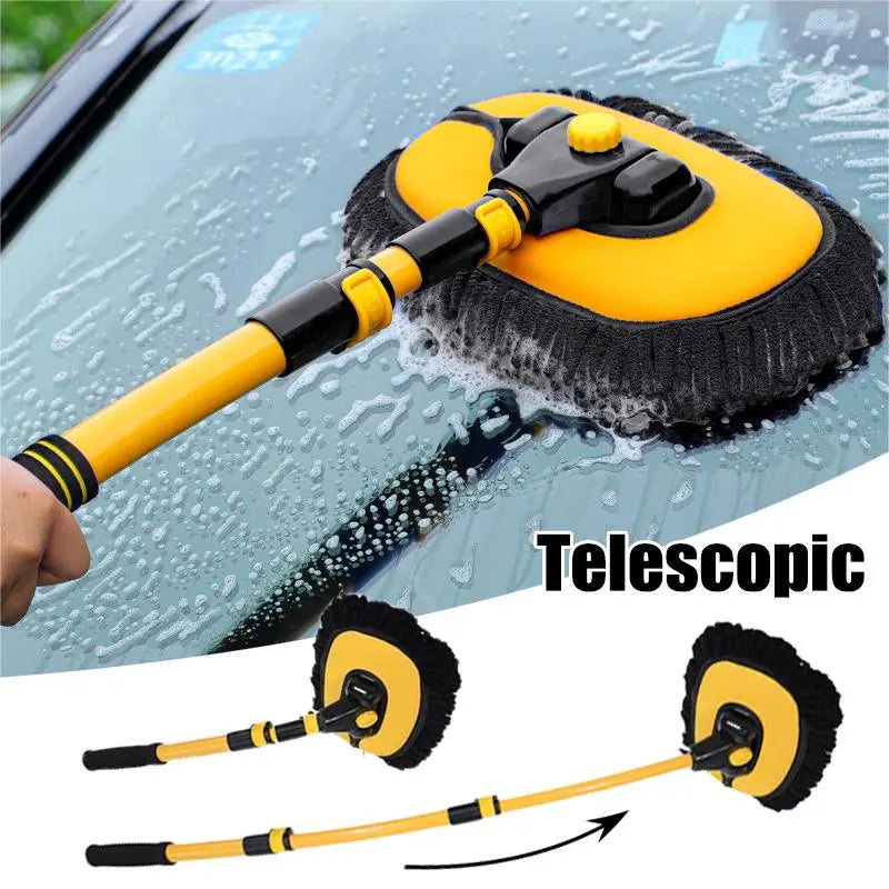 Cloud Discoveries AquaGlide Car Wash Mop - Telescoping Long Handle Cleaning Brush