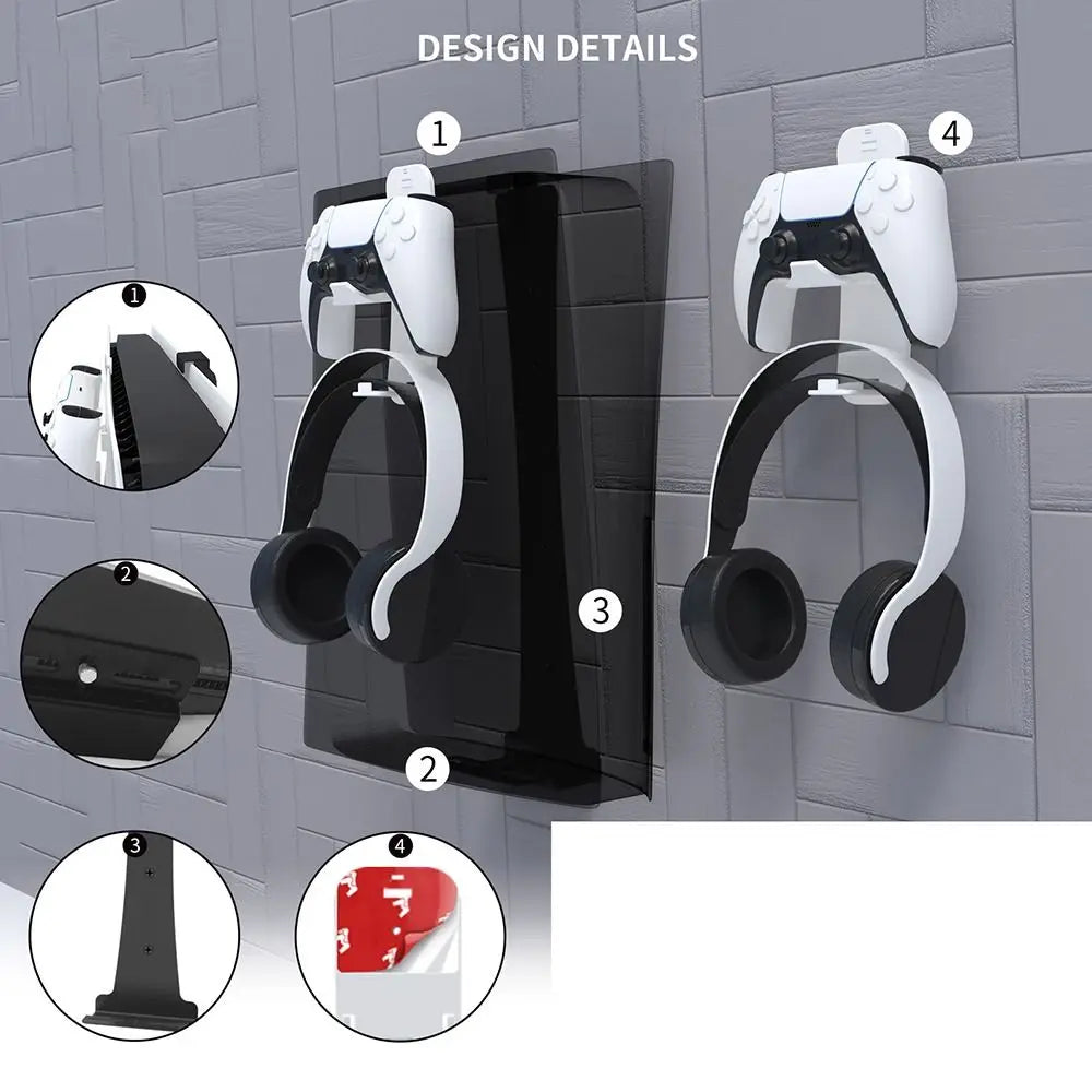 PS5 Compatible Wall Mount Bracket & Headset Display Holder