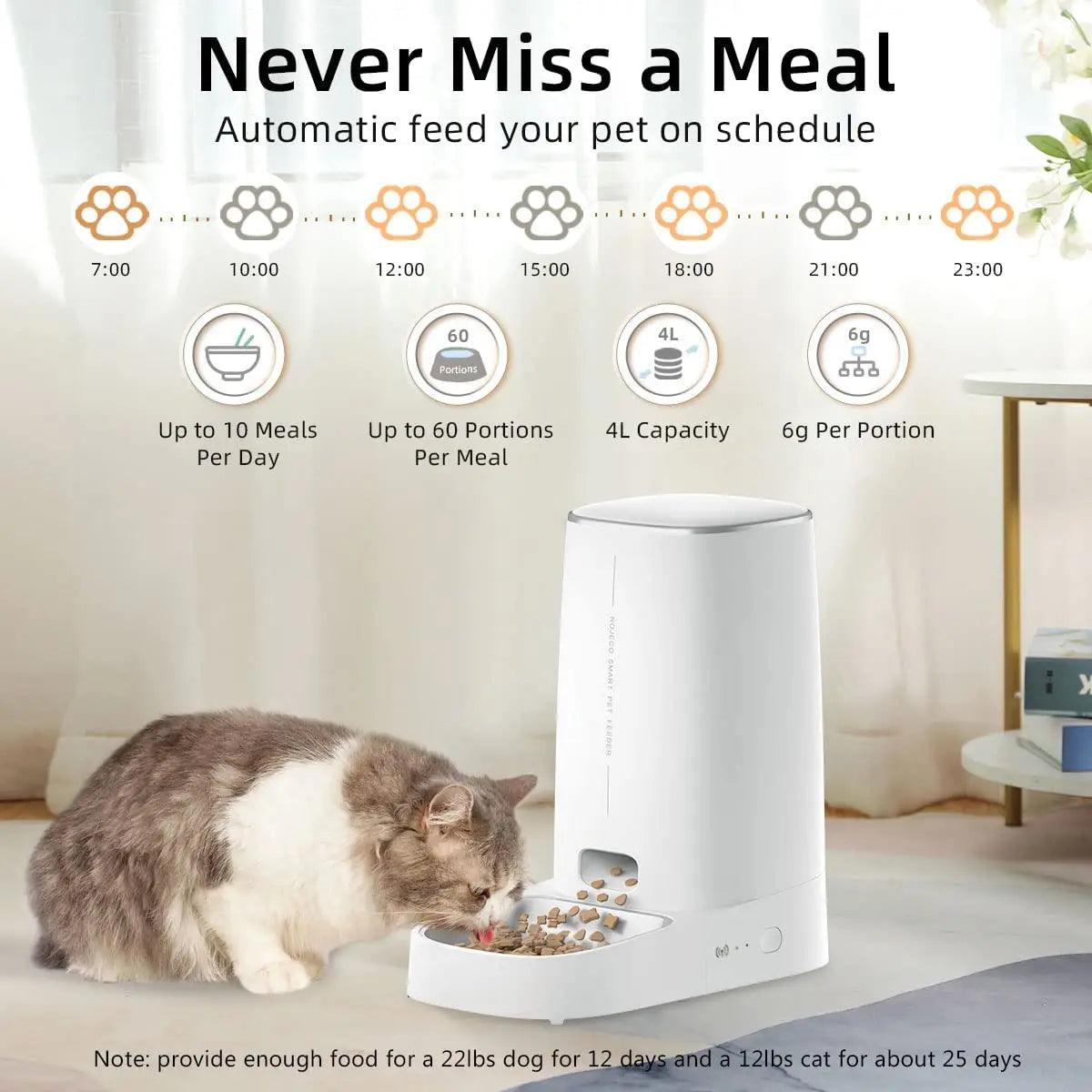Smart Pet Feeder - Automatic WiFi Cat Food Dispenser