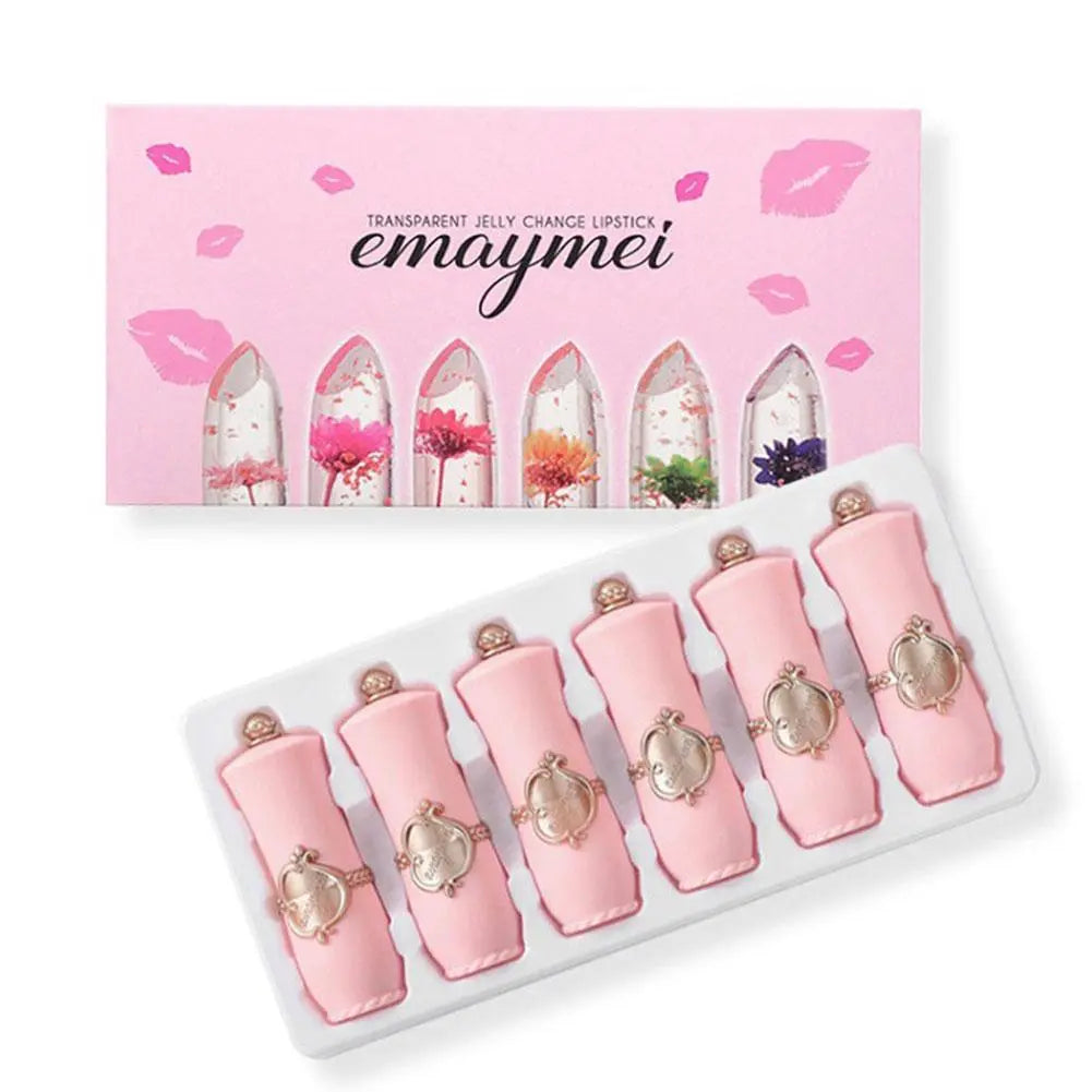 Petal Kiss Lip Collection - 6pcs Pink Transparent Set