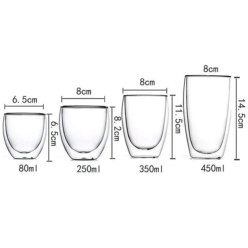 Double Wall Glass Mug Set - Premium Drinkware