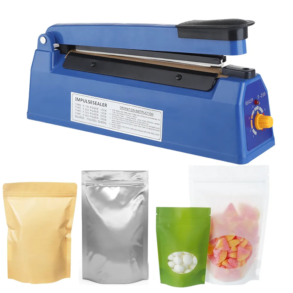 Manual Heat Sealer Machine - 8-inch Plastic Bag Sealer