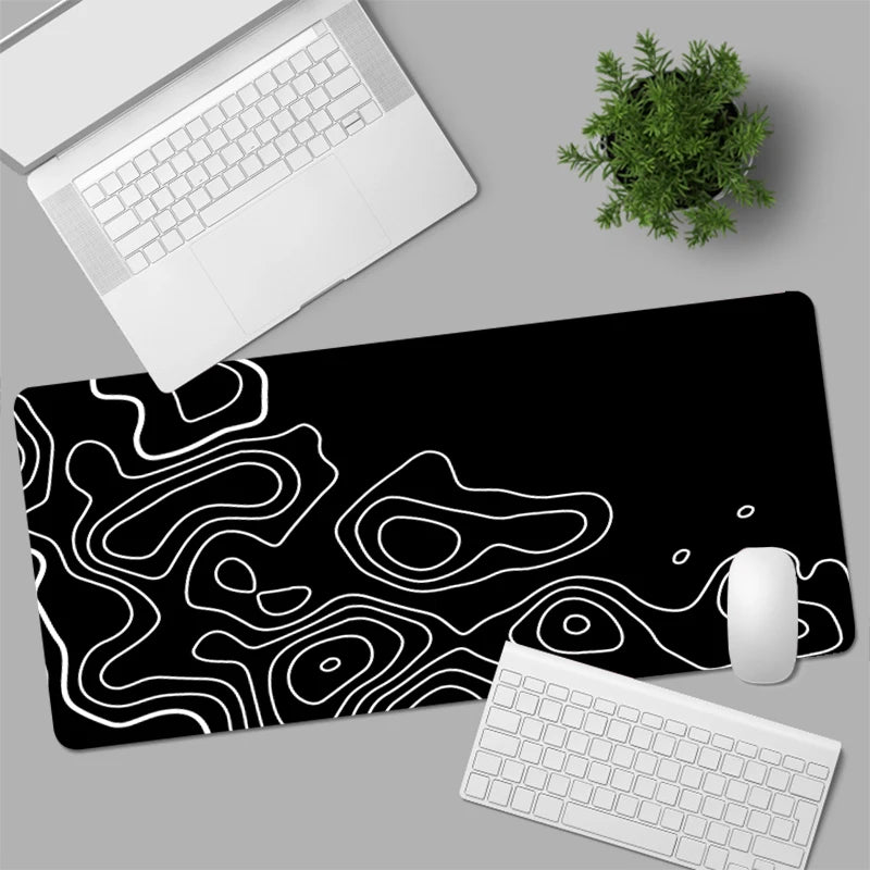 Black and White Mouse Pad Large Computer Gaming Accessories MousePads Desk Mats Carpet Anti-slip Laptop Soft Mice Pad Mouse Mat by Cloud Discoveries
