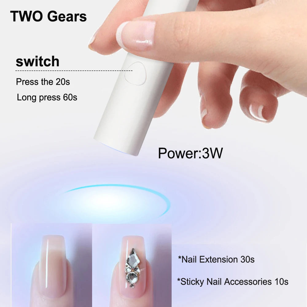 Portable UV LED Nail Dryer - Quick Dry Wireless Gel Lamp