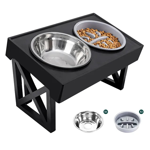 Paws Perfection Pet Dining Set - Adjustable Double Bowls for Big Dogs