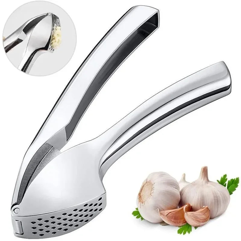 Cloud Discoveries Stainless Steel Garlic Press Crusher - Effortlessly crush, mince, and squeeze garlic with our premium kitchen tool, enhancing your culinary experience with style and efficiency.