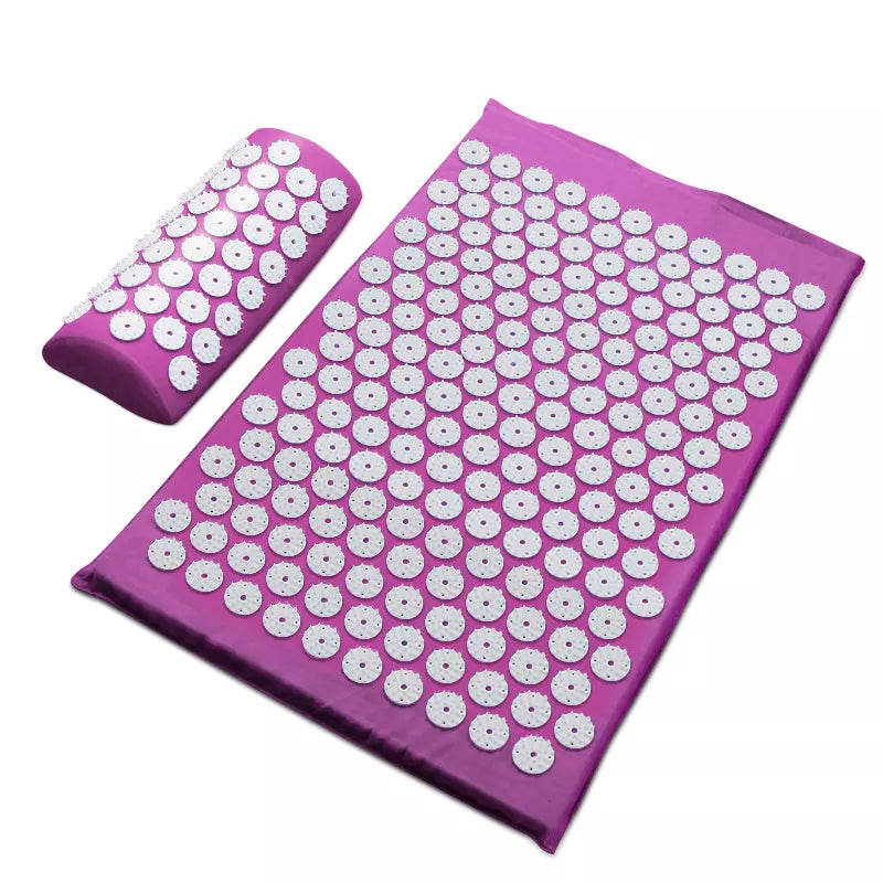 A massage cushion with acupressure spikes, perfect for relieving back and body pain.