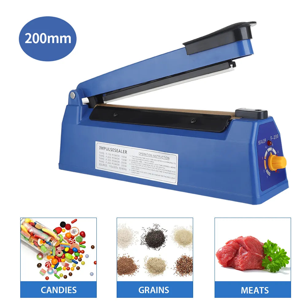 Cloud Discoveries Manual Heat Sealer Machine for 8-inch Plastic Bags - Efficient Packaging Solution