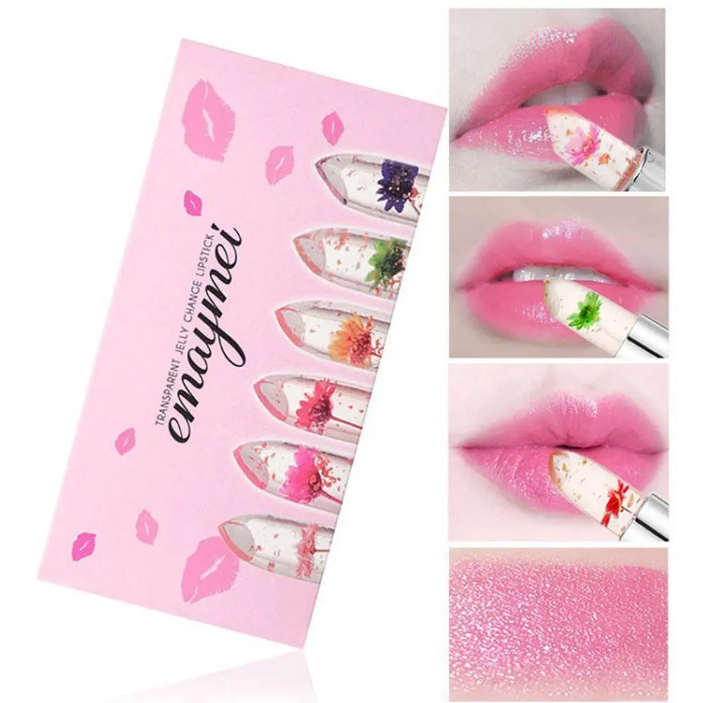 Petal Kiss Lip Collection - 6pcs Pink Transparent Set