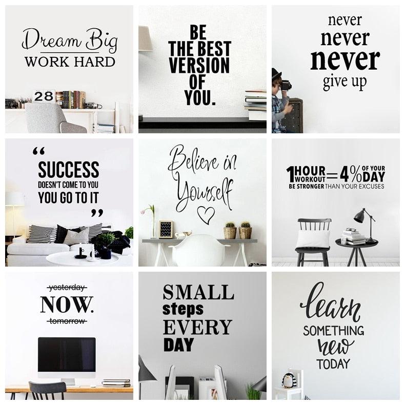 Motivational Phrases, Quotes, Sentences, Home Vinyl, Wall Stickers, Decor, For School, Company Office, Study Room, Decoration, Wall Decals, clouddiscoveries