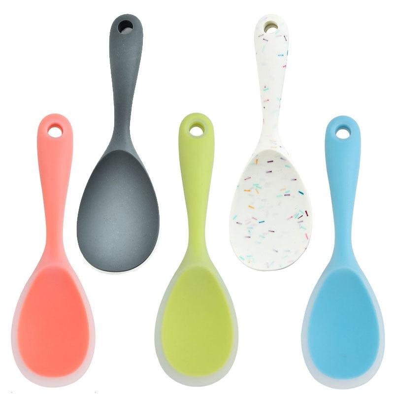 Translucent, Heat-resistant, Silicone, Non-stick, Pan, Cooking, Tools, Long, Handle, Kitchen, Accessories, Rice Spoon, clouddiscoveries