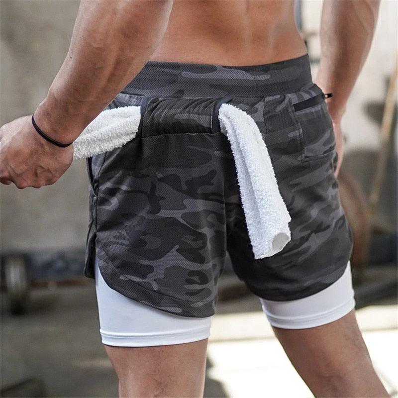 2022, Camo, Running, Shorts, Men, 2 In 1, Double-deck, Quick Dry, GYM Sport,Shorts, Fitness, Jogging, Workout Shorts, Men Sports, Short Pants,