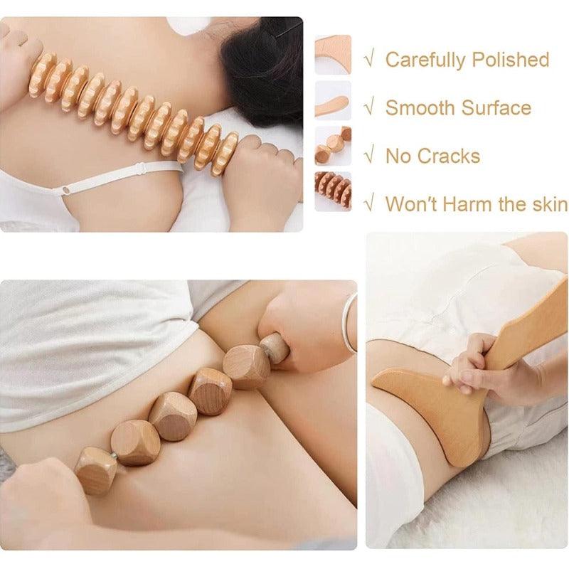 Anti Cellulite Wood Therapy Body Massage Tools