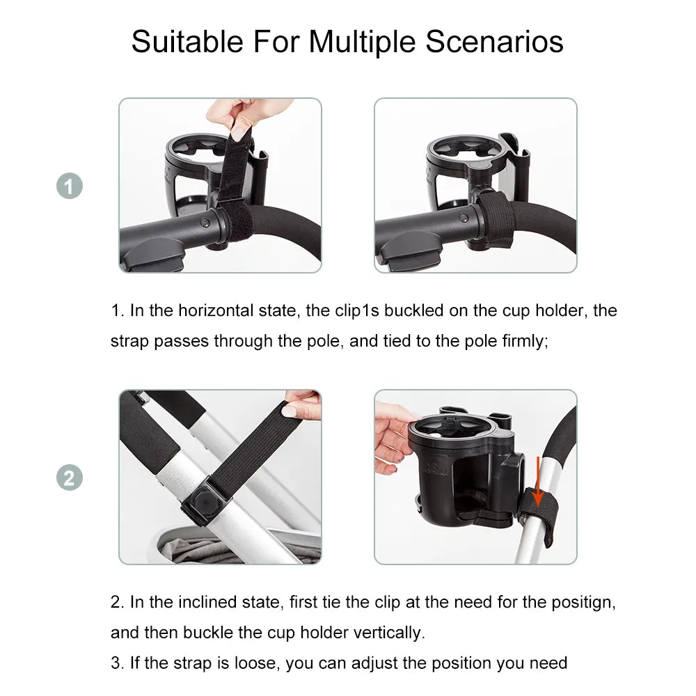 Universal Stroller Cup Holder & Phone Support: Convenient Accessories for On-the-Go Parents