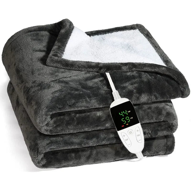 Cloud Discoveries Flannel & Sherpa Electric Heated Blanket - Cozy Comfort and Warmth
