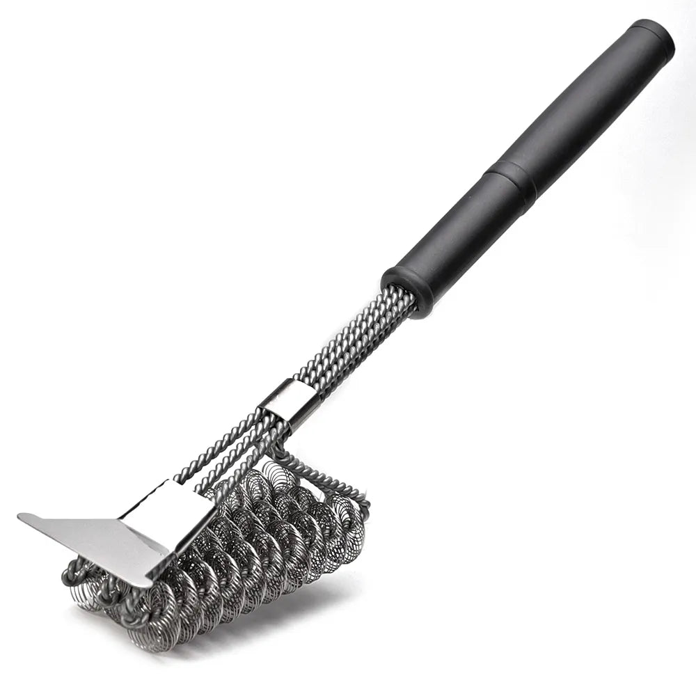 Bristle-Free Safe Grill Brush - Stainless Steel BBQ Cleaner