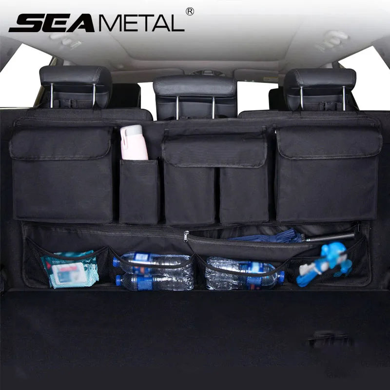 Car Trunk Organizer - Hanging Back Seat Storage Bag with 10 Pockets