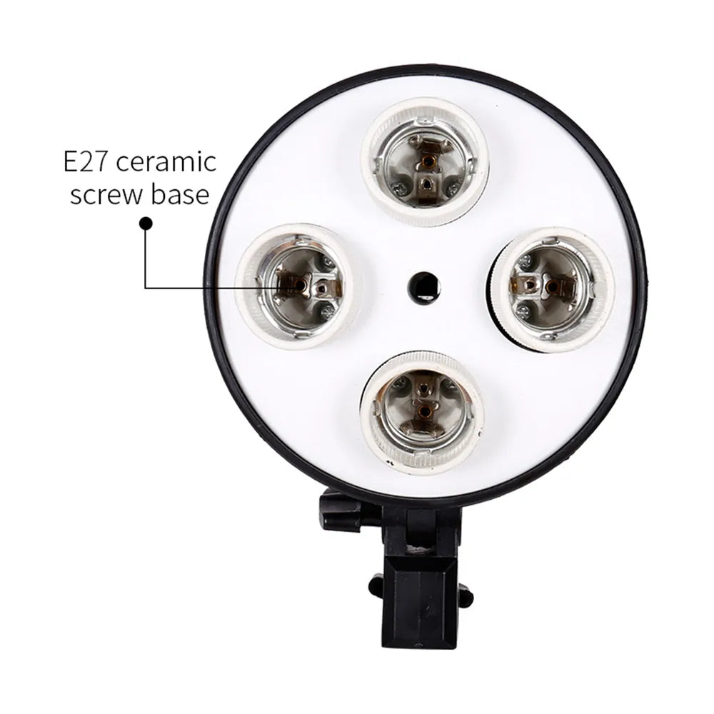 Photography 4-Lamp Softbox Lighting Kit 50x70CM, E27 Base for Studio Shoots
