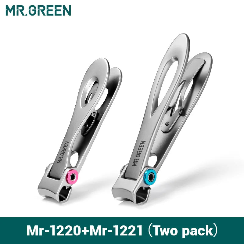 Stainless Steel Nail Clippers Two Sizes Available Manicure Fingernail Cutter Thick Hard Toenail Scissors Tools MR-1220 Series. High-quality professional beauty tools crafted from durable medical-grade stainless steel. Available in two sizes and colors to suit different users' needs. Features a large opening design for a precise cut, suitable for various nail types including thick toenails. Rust-resistant and reliable for long-term use. Upgrade your nail care routine with our MR-1220 series nail clippers.