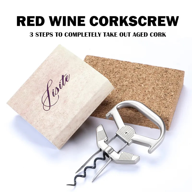 Vintage Wine Cork Opener - Manual Corkscrew with Titanium Opener Screw