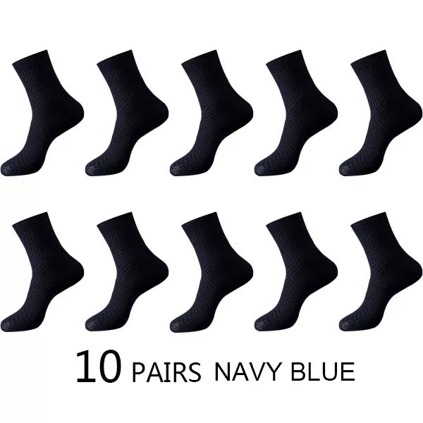 Men's Bamboo Fiber Compression Socks - Pack of 10