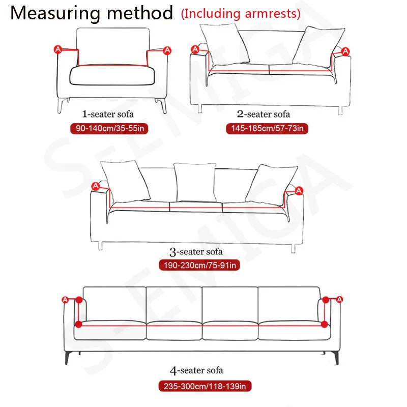 Stretch Sofa Cover Slipcovers - All-inclusive Elastic Couch Case for Multiple Sofa Shapes