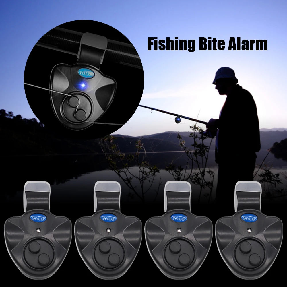 Electronic Fishing Bite Alarm with LED Lights and Sound Indicator