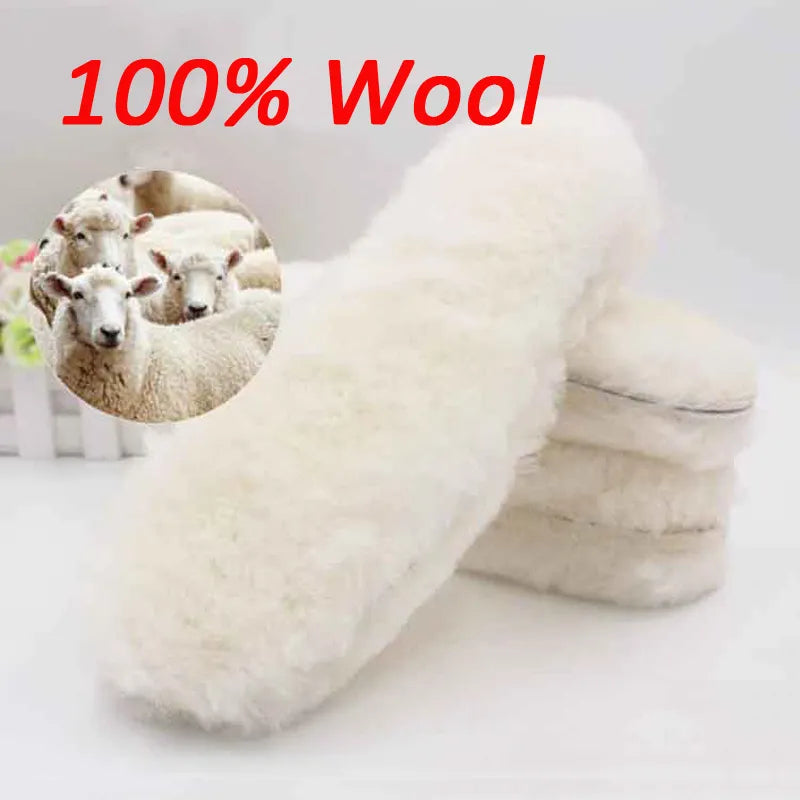 Winter Comfort Insoles - Genuine Sheepskin and Real Fur Wool Inserts for Men and Women's Snow Boots