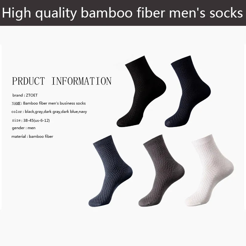 Men's Bamboo Fiber Compression Socks - Pack of 10