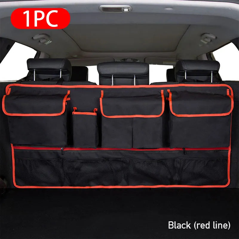 Cloud Discoveries Car Trunk Organizer: Hanging Back Seat Storage Bag with 10 Pockets, Waterproof Oxford Cloth, Universal Storage Pocket - Keep Your Car Tidy and Organized On-The-Go
