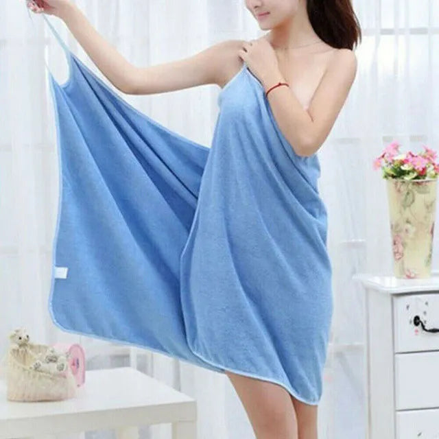 Fast-Drying Wearable Bath Towel Robe - A Stylish & Convenient Addition to Your Spa Day!