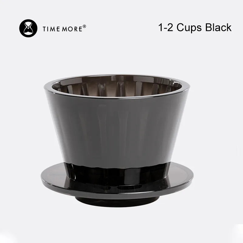 TIMEMORE B75 Wave Coffee Dripper Crystal Eye Pour Over Coffee Filter PCTG 1-2 Cups Coffee Maker Flat Bottom Increase Uniformity for Superior Brewing Experience