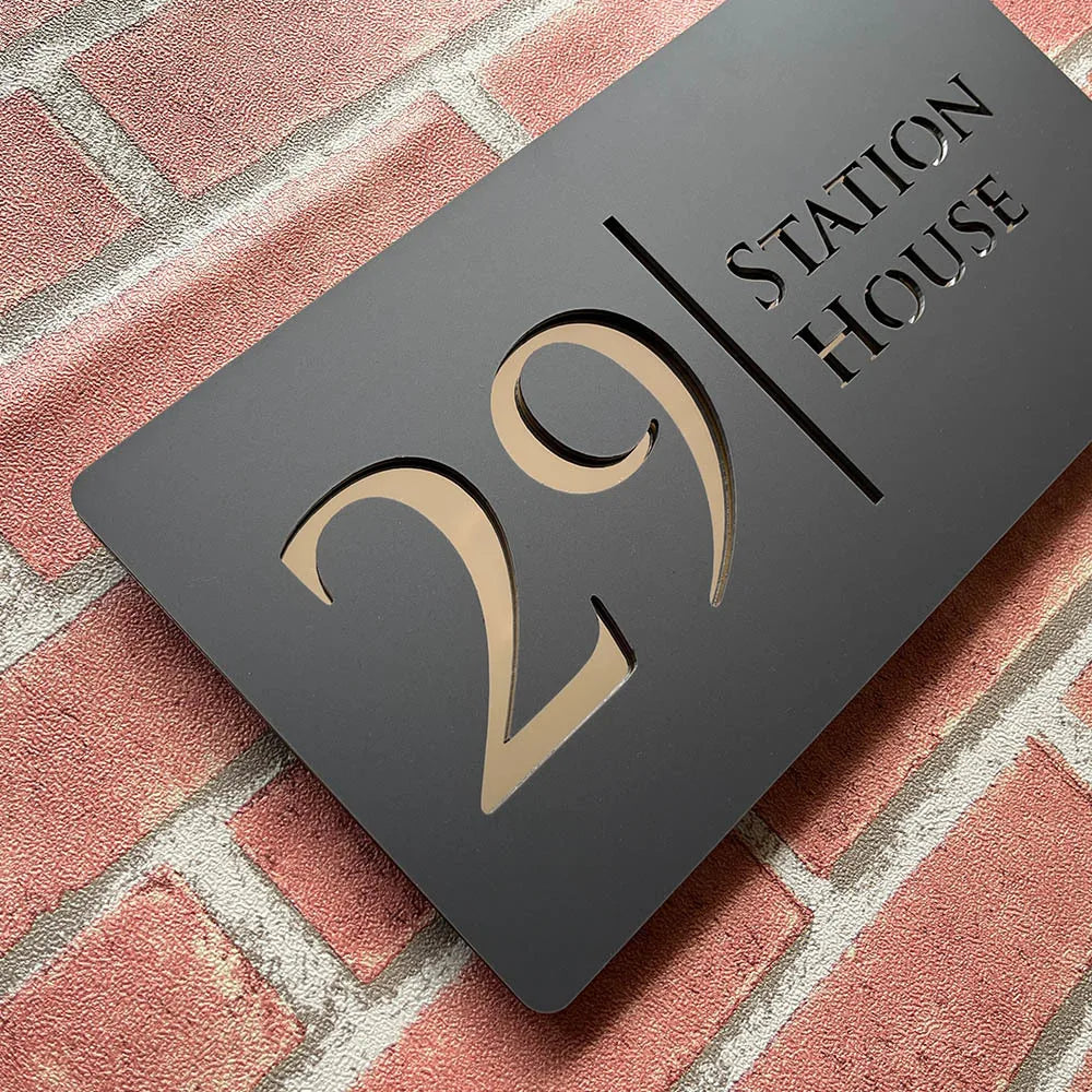 Personalized Laser Cut Acrylic House Number Sign