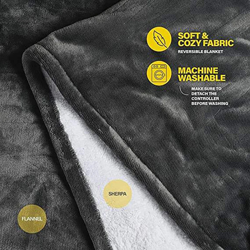 Flannel & Sherpa Electric Heated Blanket