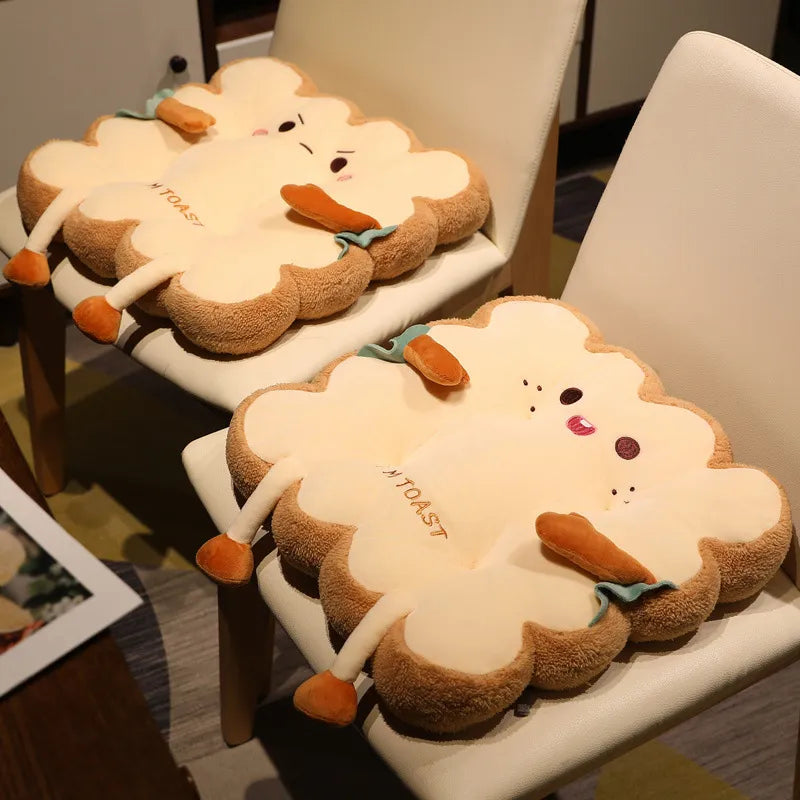 Cloud Discoveries Simulation Bread Toast Cushion - Cute Food Pillow for Sofa or Chair Decor