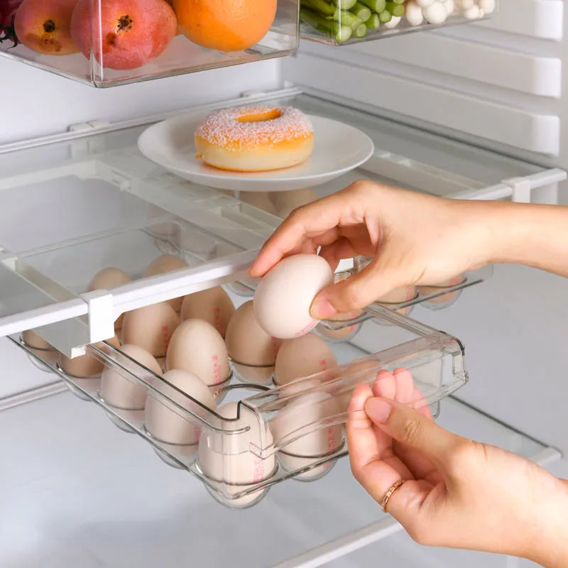 Egg Storage Box - Food-Grade Plastic Organizer for Refrigerator Eggs and More