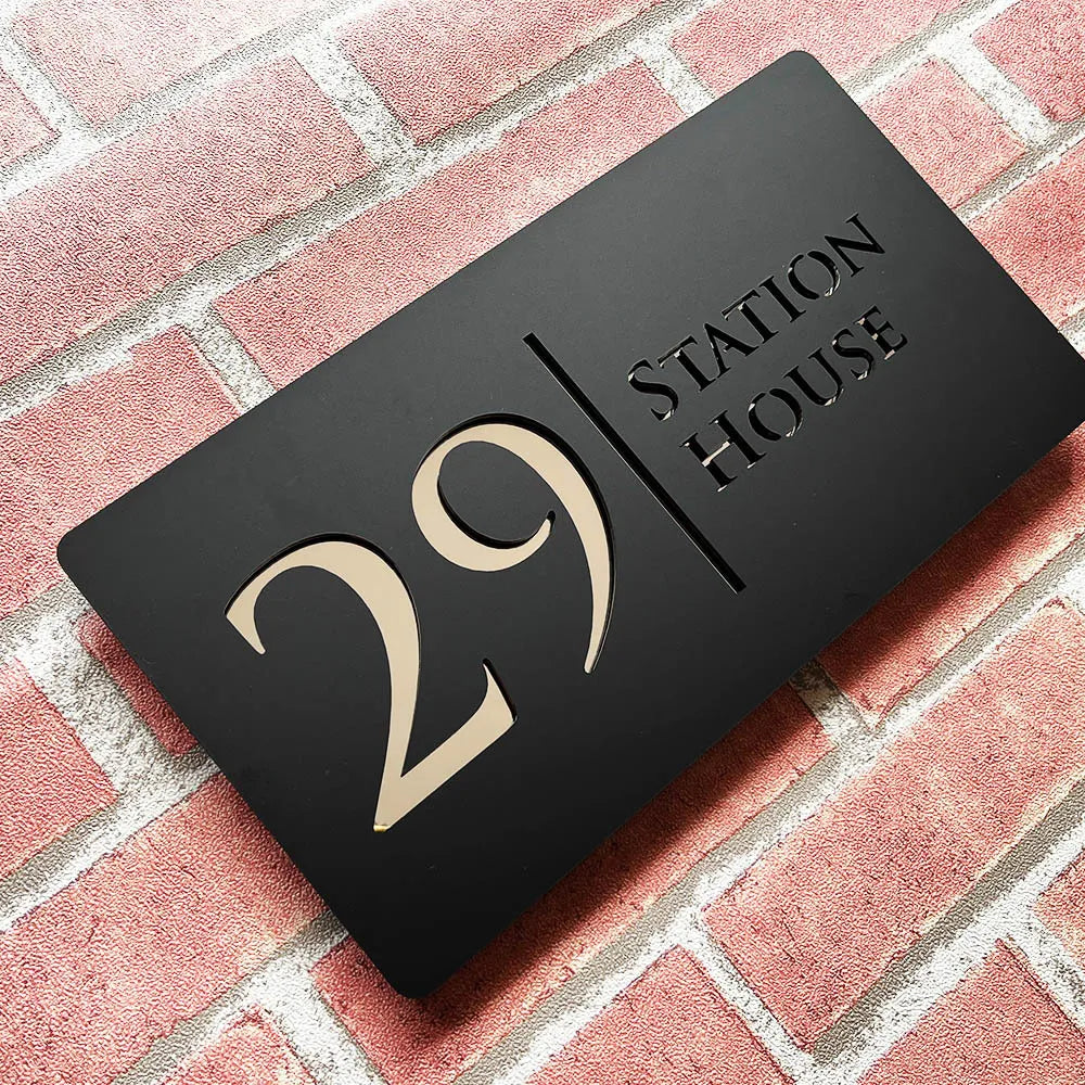 Personalized Laser Cut Acrylic House Number Sign