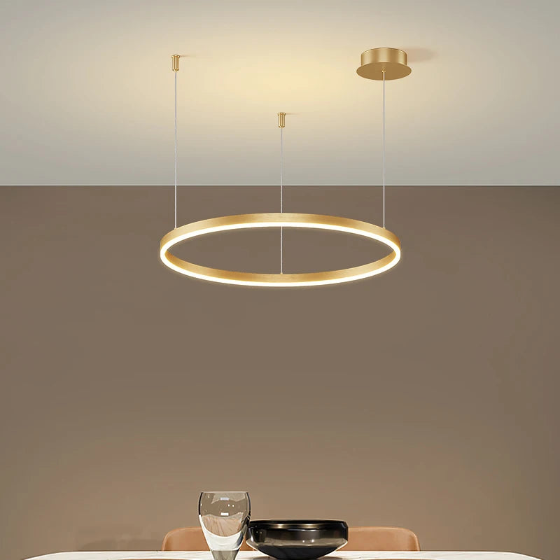 LED Circular Ring Ceiling Chandelier - Modern Home Lighting