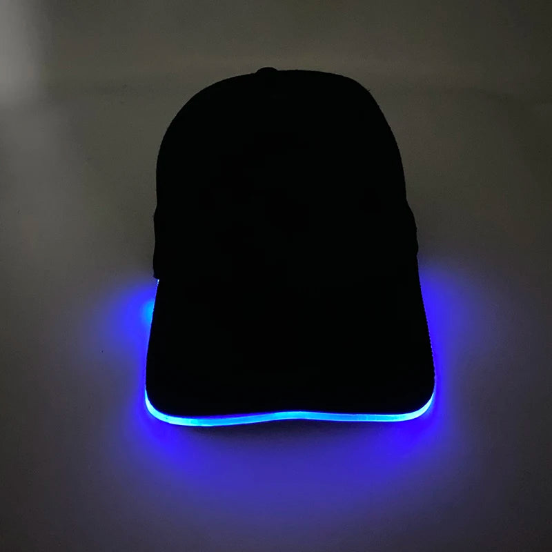 LED Glowing Fiber Optic Baseball Cap for Carnival & Party