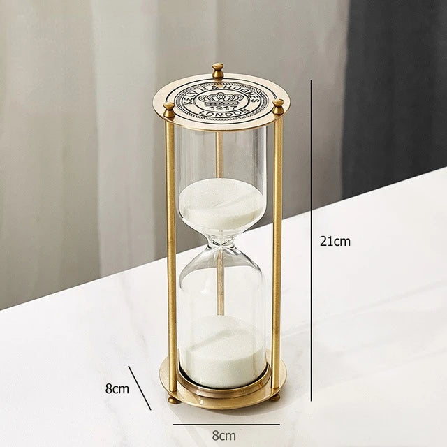Cloud Discoveries European Retro Globe Hourglass - Modern Metal Hourglass Timer for Vintage Home Decor