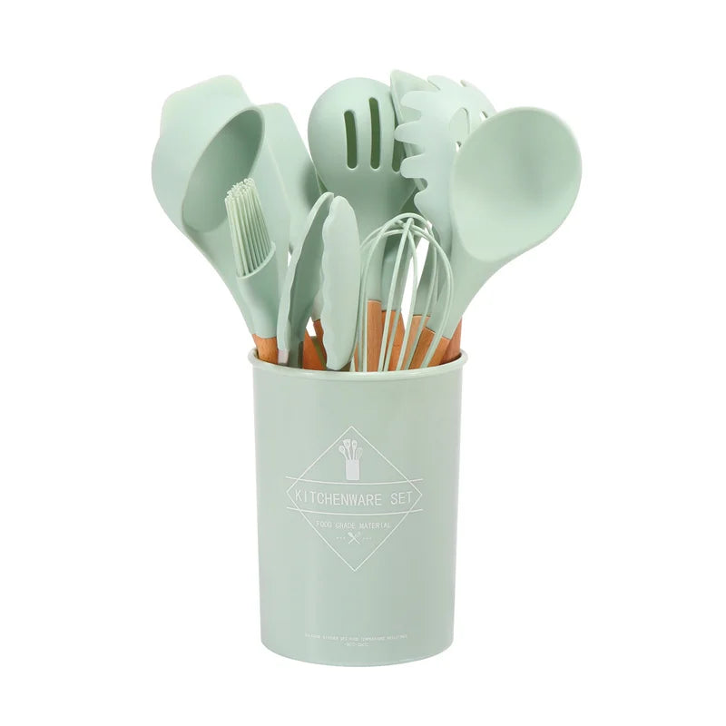 Silicone Kitchen Utensils Set - Premium Non-Stick Cookware for Your Culinary Adventures