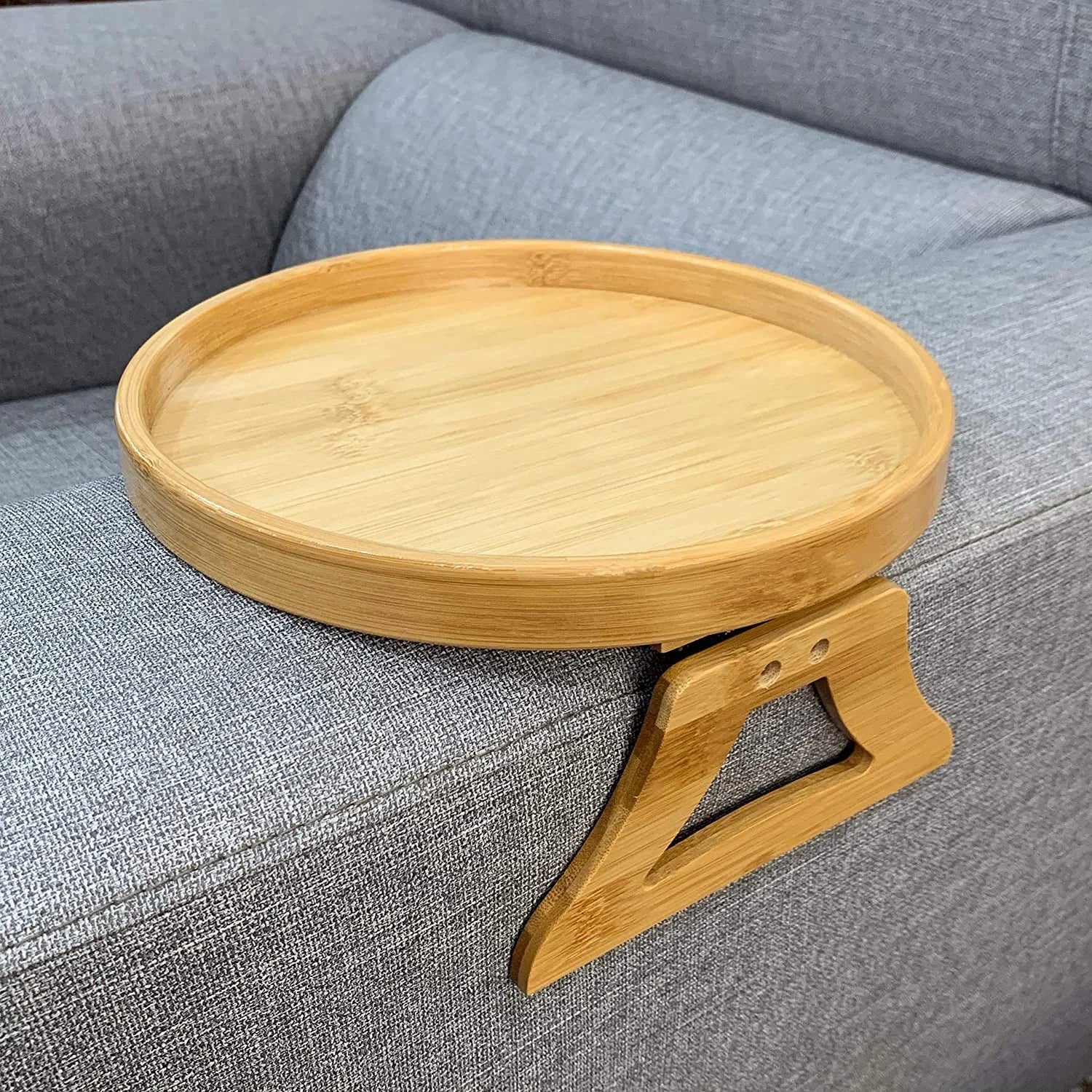 Cloud Discoveries Bamboo Sofa Tray Table - Clip-On Design