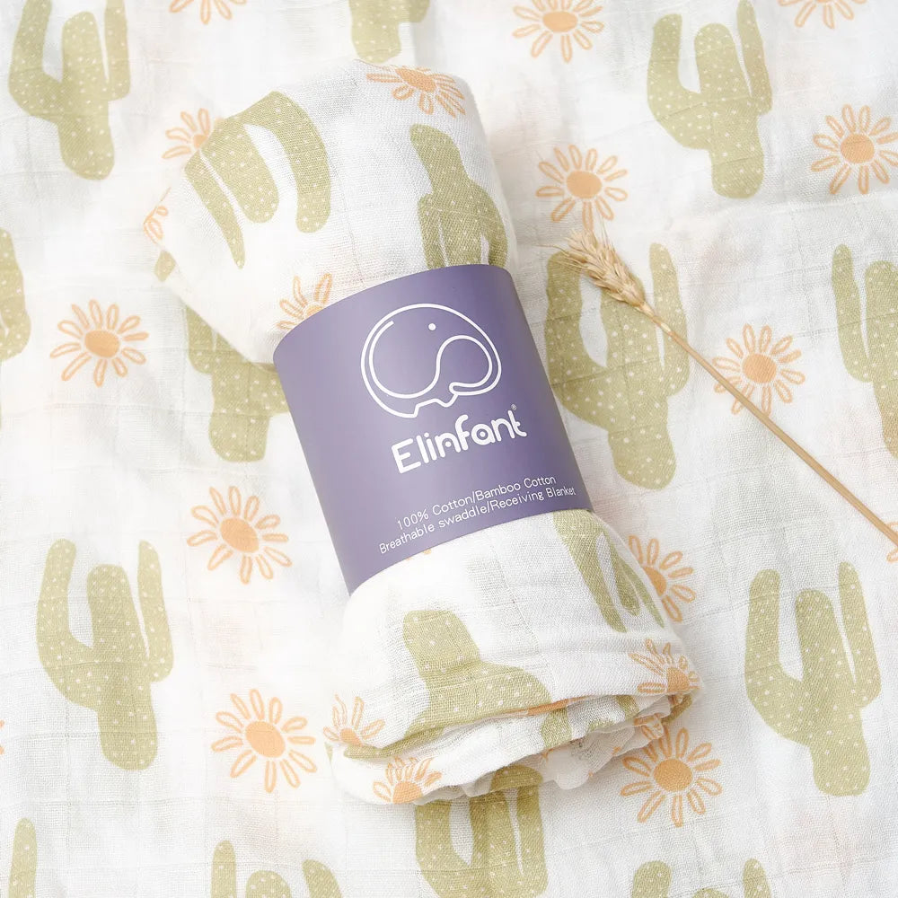 Bamboo Cotton Baby Muslin Swaddle Blanket - 120x110cm