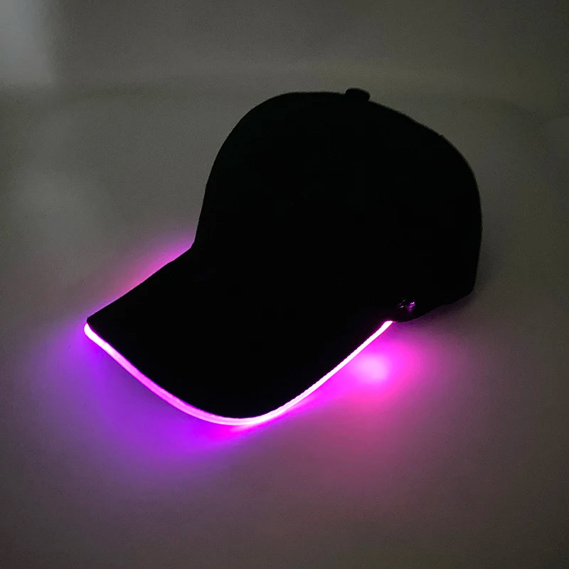 LED Glowing Fiber Optic Baseball Cap for Carnival & Party