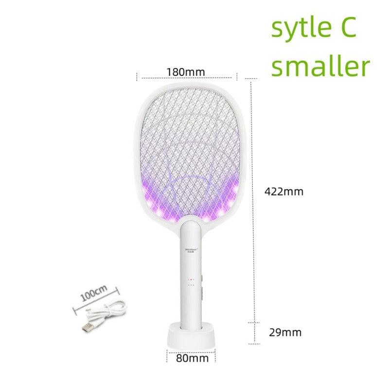 2 In 1 Mosquito racket, USB Rechargeable, Fly Zapper, Swatter, Purple Lamp Seduction, Trap, Summer Night Protect tool, clouddiscoveries.com